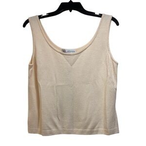 NWT ST. JOHN Cream Sleeveless Blouse Top